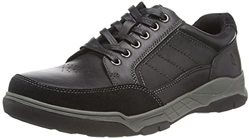 Hush Puppies mäns Finley Sneaker, Svart, 44.5 EU