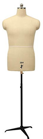 JLXJ Schneiderpuppe Männliches Nähen Schaufensterpuppen Torso - Übergröße, Erwachsene Männer Schneiderinnen Dummy Männchen mit Eisenstativständer, Halber Körper Kleidungsanzeige (Size : XX-Large)