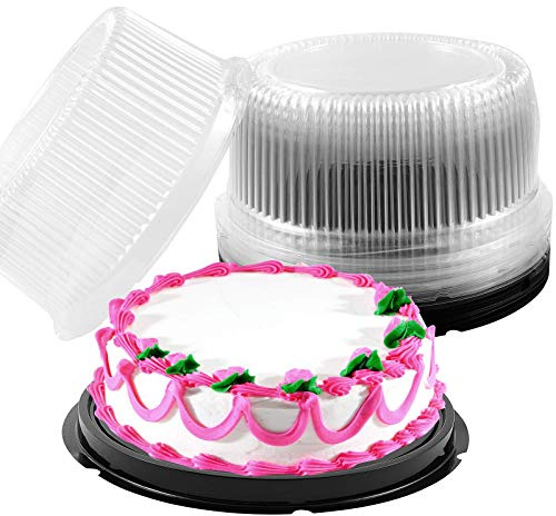 Confezione da 15 contenitori per torte in plastica usa e getta da 10 pollici con coperchi a forma di cupola, porta torte in plastica trasparente per il trasporto, porta torte a doppio strato con collo