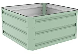 Garden Life Metal Raised Garden Bed, Galvanised Steel Powder Coated Light Green Trough Grow Box Planter for Vegetables, Plants, Flowers & Herbs (L60xW60cmxH30cm)