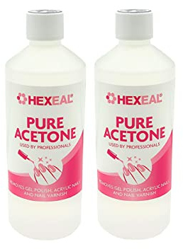 Hexeal 99.5% Acetone 2 x 500ml – For Gel, Nail Polish & Acrylic Removal