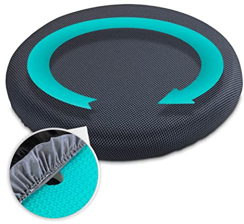 Maximex Gel Drehkissen, 360° drehbares ergonomisches Kissen mit schonender Aussparung in der Mitte, druckentlastender Sitzkomfort, Rückenschonendes Kissen als praktische Sitz- & Aufstehhilfe