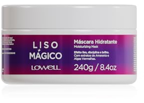 Lowell - Mascarilla hidratante Liso Mágico - Cuidado natural del cabello - Resultados profesionales - Hidratación profunda y control del encrespamiento - Cabello liso y brillante - 240 g