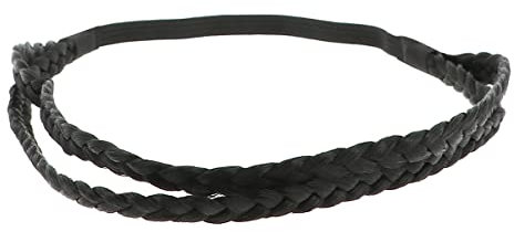 Fascia Capelli Intrecciata Castano scuro - Fascia Donna Treccia Tinta unita - Fascia Sottile elastica Taglia unica - Headband per Acconciatura da Sposa - Look originale Bohemien, Hippie chic