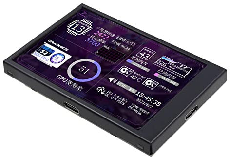 fanelod PC-Temperaturanzeige, 8,9 cm (3,5 Zoll) Themen-Display, Computermonitor – AIDA64 PC CPU RAM Datenmonitor, 360 Grad drehbarer Bildschirmtemperaturmonitor