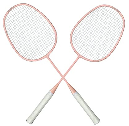 Wakects Badmintonschläger Sport 2er Set,Federballschläger Straight Beat Glassy Carbon Alloy Badminton Racket mit Anti-Rutsch-Griff und Schlägertasche für Anfänger,Rosa K169