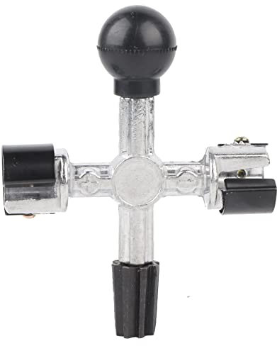 Aramox Strumento per Pulire e Raschiare i Terminali della Batteria, Accessorio Automobilistico per Alesatore a Morsetto a 4 Vie Nero + Argento