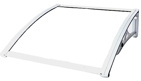 HUHJYUGE Marquise de Fenêtre Entrée 150x120cm, Auvent de Porte Moderne UV Protection, Pluie et Neige Protection, Auvent Voûté de Porte et Fenêtres, Porte Toit Marquise Abri avec Support