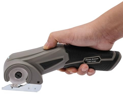 Elektrische Schere 4V Elektrischer Kartonschneider Kabellose elektrische Schere mit LED Beleuchtete Lampe für Handwerk zum Schneiden von Teppich, Karton, Papier