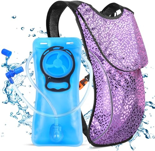 KUYOU Rave Hydration Pack, Hydration Backpack with 2L Hydration Bladder, Festival Essential Water Backpack for Hiking, Running, Cycling, and Music Festivals