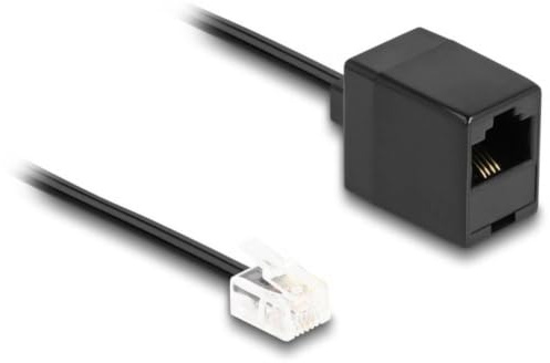 DELOCK Telefonkabel RJ11 Stecker zu RJ45 Buchse schwarz 1 m