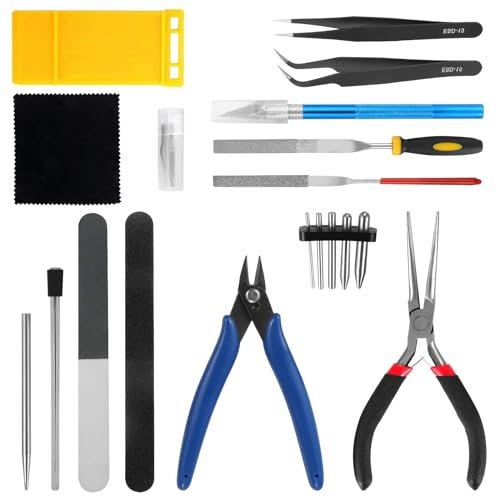 WiMas 23PCS Set di strumenti per puzzle in metallo Kit per modelli in metallo Strumenti di assistenza alla piegatura per la costruzione e il fissaggio di modelli