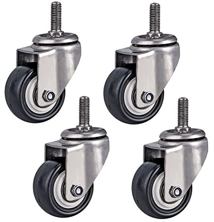 Lenkrollen, drehbar, 1,5 Zoll Gewinde M8, Edelstahl 304, Möbelrollen, strapazierfähig, 200 kg, geräuschlos, PU-Lenkrollen, kleine Rollen für Tisch, Sc