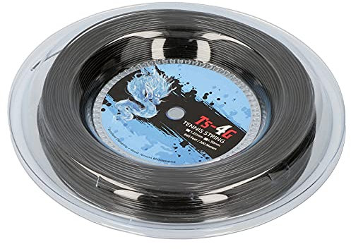 Tennissaite, Tennissaiten Erhöhen die Festigkeit und Belastbarkeit, 200 M, Schwarze Polyester-Tennisschlägersaite, Runde Schlagfestigkeit, Harte Schlägersaite für