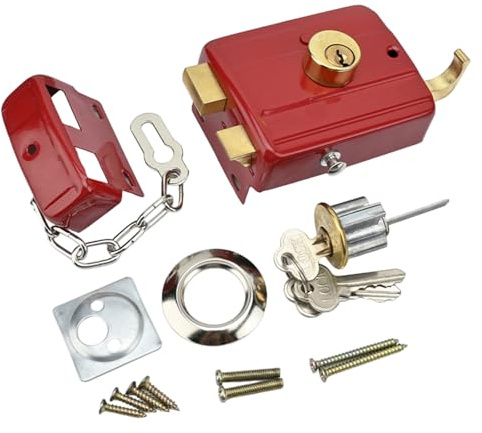 Verrou de porte en fer stable à l'ancienne, sans vol, facile à installer, serrure de porte traditionnelle sans vol pour usage domestique