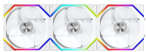 TZMRIT Build Blocks UNI FAN - ARGB Fan - Daisy Chain Design - One Cable Connection - RGB PC Case Fan 120 mm White Reverse Flow