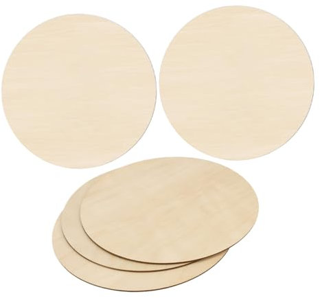 BATHVEVE 5stücke Unbearbeitete Holzscheiben Für Projekte Runde Holzplatten Zum Basteln Malen Und Gravieren ø Naturholz Für Kreative Handwerksarbeiten