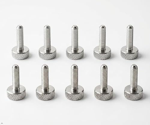 PrecisionGeek Tornillos moleteados de aluminio, M5 x 15 mm, 19 mm, 1 juego (10 unidades)