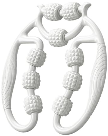 Massagerullben – massagerullben, massagerulle med handtag, massageapparat för ben, tunna benfett, främjar blodcirkulationen, ben celluliter roller massageapparat för ben, arm, nackmassage (3 vit)