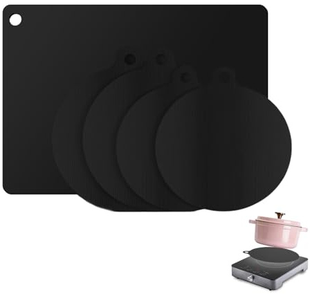 5 Piezas Protector de Placa de Induccion,Alfombrillas Protectoras de inducción,0.7 mm Tapete de Silicona Induccion,Protector Induccion,Anti-Arañazos