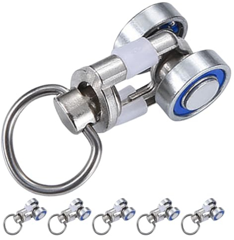 Homoyoyo Poulies de Fenêtre Métalliques 6 Pièces Roulements à Billes, Roulettes pour Rail de Rideaux, Accessoires pour Tringles à Rideaux de Fenêtre et Coulisses