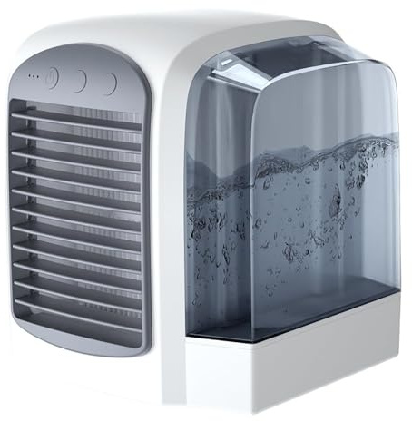 fnotlfue Enfriador de aire acondicionado portátil, mini enfriador de aire personal 3 en 1 con humidificador de refrigeración, purificador silencioso, ventilador de escritorio de ahorro de energía para