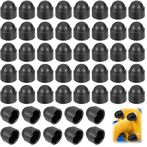 50 piezas Tuercas ciegas M8 Tapas de plástico Tapas de tornillo M8 Tapas de tornillo Tapas de tornillo negras Tapa protectora Tornillo hexagonal Tapa de tornillo