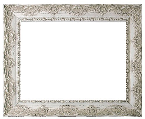 Barockrahmen weiß fein verziert 543 AVO, Leerrahmen 30x40 cm