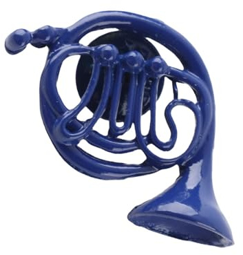 Metall-Brosche, Blaues Horn-Ornament mit Schmuckbox, elegante Anstecknadel für Kleidung, Hut und Schal für Damen, Herren und Mode-Accessoire-Liebhaber