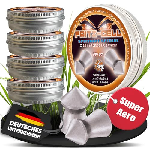 5 x 200 Spitzkopf Special Diabolos 5,5mm Fritz-Cell für Luftgewehr Luftpistole