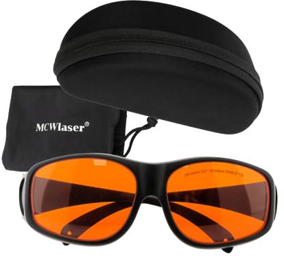 MCWlaser Laser Schutzbrille Brille 190-540nm OD7+ Laser Safety Goggles Glasses For UV light Violet Blue Green Laser 405nm 445nm 450nm 455nm 532nm Absorption Type EP-3 Style 9