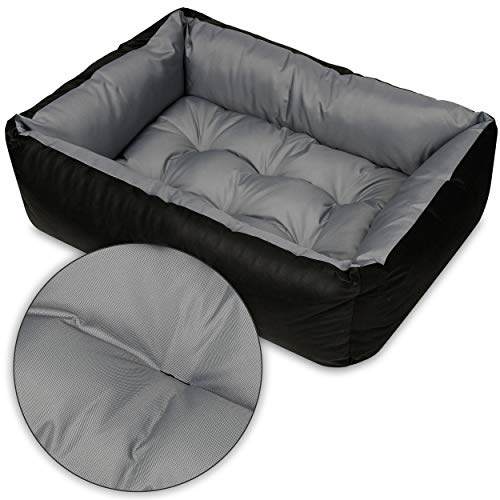 SuperKissen24. Hundebett Hundekorb Hundesofa Tierbett für Kleine, Mittlere und Grosse Hunde - Waschbar - Größe L - Grau