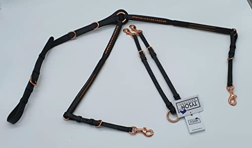 Vorderzeug Deister Braun Roségold Rosa Dunkelbraun Leder weich Strass Glitzer Hilfszügel Tysons (Warmblut)