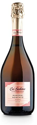 Ca'Salina Premium Pink Moscato Sparkling Wine Rosé Sweet, a beautiful Italian pink fizz with prominent aromas of delicious strawberries (75cl x 1) ABV 7%