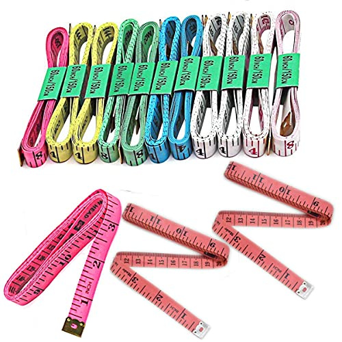 Metro da Sarto,14 PCS Metro a Nastro per il Corpo Righello di Misurazione Metro Flessibile a Doppio Lato per per Misurazioni di Sartoria e Cucito Abbigliamento Perdita Artigianato Misura 1.5M