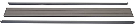 Mendler Abschluss-Set für WPC-Sichtschutz Sarthe - 180cm, grau | Abschlussprofil Windschutz, WPC-Pfosten