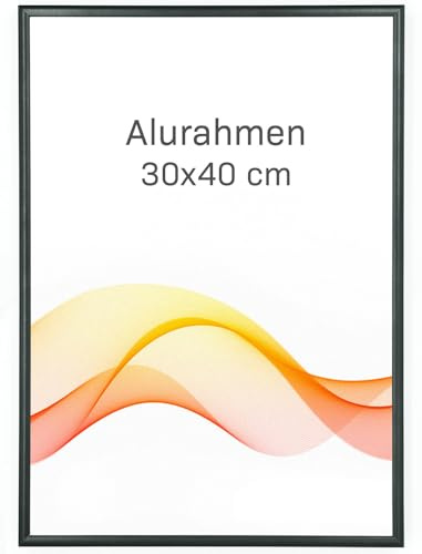 RAWWEST.BIS Alu Bilderrahmen 30x40cm Plakatrahmen Alurahmen mit Plexi Rahmen aus Aluminium für Bilder Poster Fotos und für Puzzle, Posterrahmen Fotorahmen, Schwarz