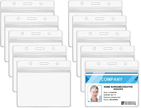 Vicloon Ausweishüllen, 10 Stück Ausweishalter Transparente Kartenhülle Wasserdichten Kartenhalter Kartenhüllen Horizontal Ausweiskarte Schutzhülle ID Card Holder