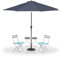 Relaxdays Sombrilla, Ø 300 cm, Plegable, con Manivela y Funda, Parasol Redondo de Jardín, Balcón, Terraza, Antracita, Hierro