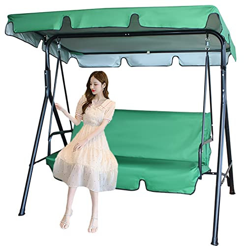 Swing Canopy Replacement 3 Seater, Patio Swing With Canopy & Replacement Swing Seat,Waterproof Top Cover Set Swing Chair Awning Glider Swing Cover Porch Swing Cover