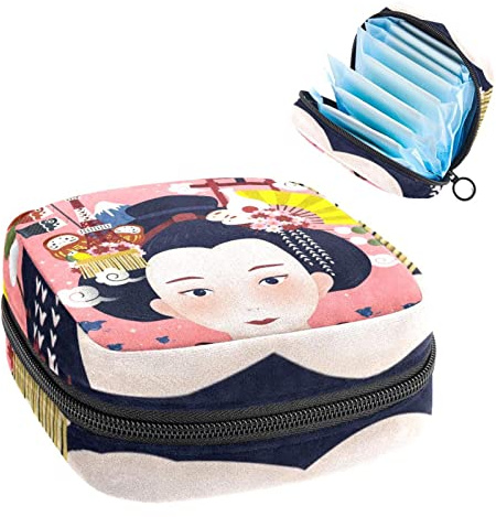 Damenbinden Aufbewahrungstasche Perioden Kit Tasche für Schule Menstruationstasse Beutel Damenbinden Organizer Tasche Schöne Japanische Frauen