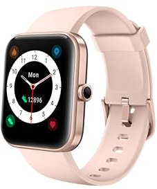 Vowtop 1.69 Reloj Inteligente Hombres Mujeres,Alexa Integrada,Oxígeno en Sangre,Ritmo Cardíaco,Seguimiento de Ejercicio,Notificaciones,14 Modos Deportivos.Smartwatch para Android iOS, Rosa