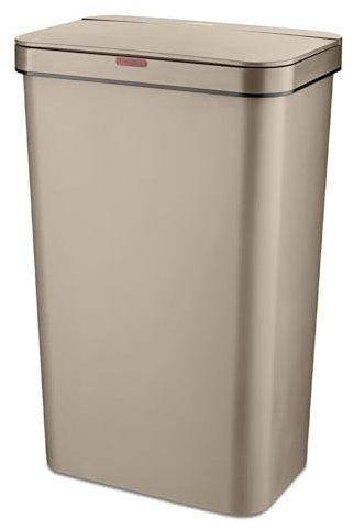 Tower T838005L Rectangular ABS Sensor Bin with Bin Liner Retainer Ring, 50L, Latte