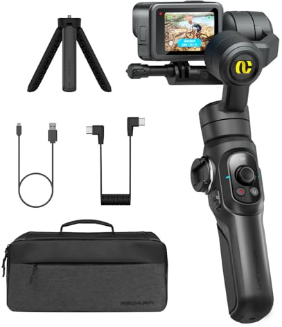 3-Axis Handheld Gimbal Stabilizer | 3-Axis Gimbal Stabilizer Compatible with Gopro Hero 12/11, Osmo Action, Insta360 ONE R,Sony RX0-Smart G1