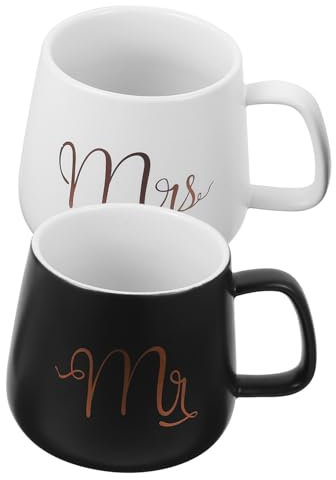 ABOOFAN Tazze Per Coppie Set Di Tazze in Ceramica Tazza Per Anniversario Con Coperchio Tazza Unica E Originale Per Matrimonio Ufficio Casa