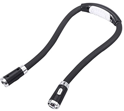 Qcwwy Faltbare verstellbare Handlampe, Nachtleselampe, LED-Licht zum Stricken, Umarmungslicht (Black)