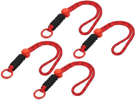PATIKIL 4Pcs Porte-Clés en Corde Paracord pour Porte-Clés Rouge Noir