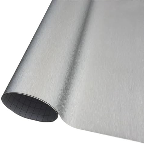 LIUCHUCHU Autofolie Vinyl Wrap Film Matt Gebürstet Metallic Auto Wrapping Folie Aufkleber(Silver,152X30 cm)
