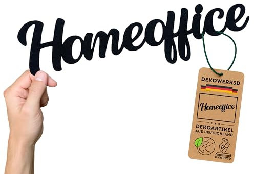 DKWRK3D Homeoffice Türschild klebend - Kunststoff Büro Schild Tür - Home office Deko Schild Arbeit - Büroschild Aufkleber Schriftzug - Arbeit Bürotür Aufkleber Büroschild Sticker Office Dekoration (L)