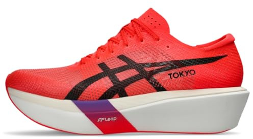 ASICS Unisex METASPEED Sky Tokyo Running Shoes, Flash Red/Black, 12 Women/10.5 Men